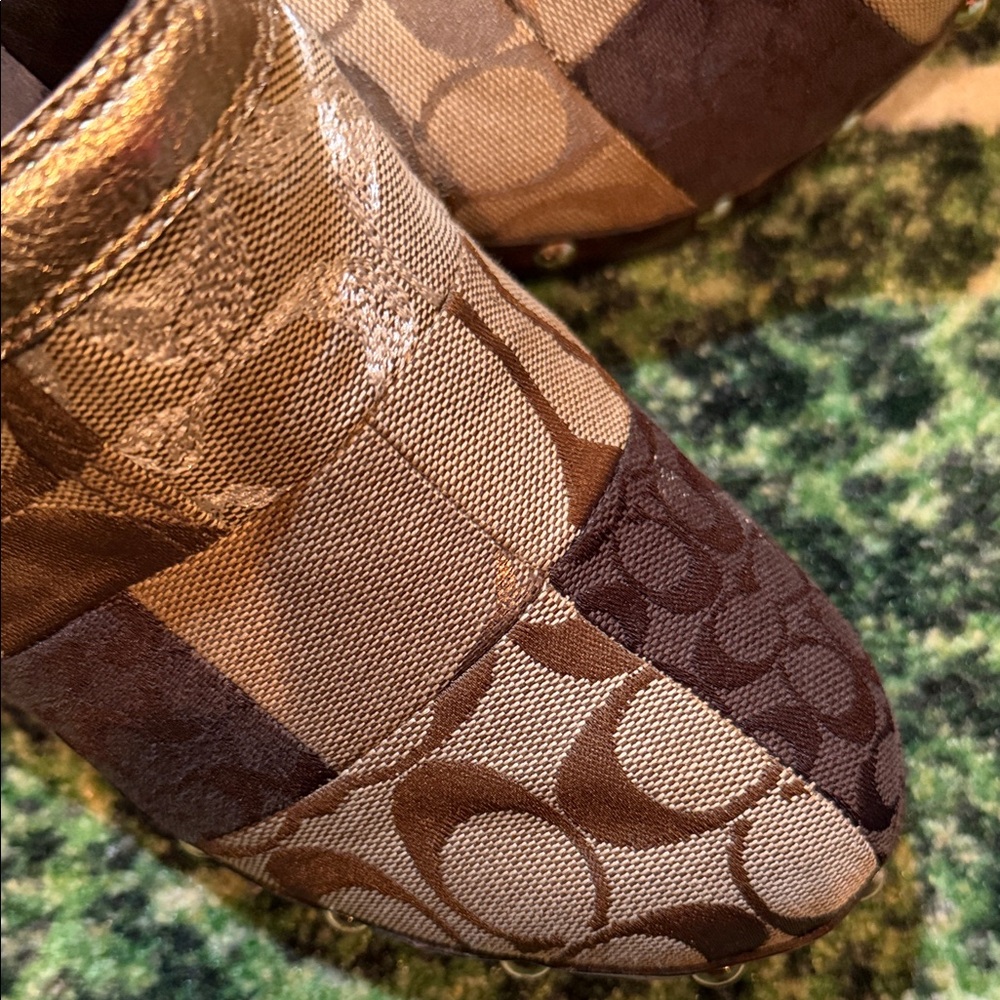 Coach Brown Patchwork Mules - image 3